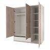 Armoire enfant contemporaine 3 portes blanche/pin blanchi Opus