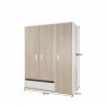 Armoire enfant contemporaine 3 portes blanche/pin blanchi Opus