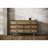 Enfilade scandinave en bois massif et metal noir Martin