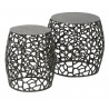 Ensemble contemporain de 2 tables d'appoint en aluminium et nickel noir Henri