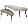 Ensemble de 2 tables basses vintage en bois foncé Zoé