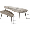 Ensemble de 2 tables basses vintage en bois foncé Zoé