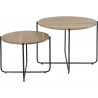 Lot de 2 tables basses vintage en bois massif Caroline