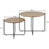 Lot de 2 tables basses vintage en bois massif Caroline