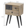 Meuble de rangement d'appoint scandinave en bois 3 tiroirs Lola