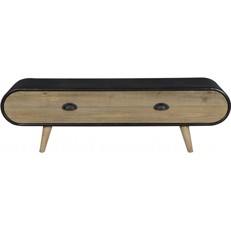 Meuble TV scandinave en bois et métal noir Germain
