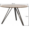 Table à manger ronde vintage en bois brun Ø120 cm Clémence