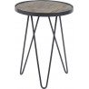 Table basse ronde vintage en bois et métal Ø36 cm Alban