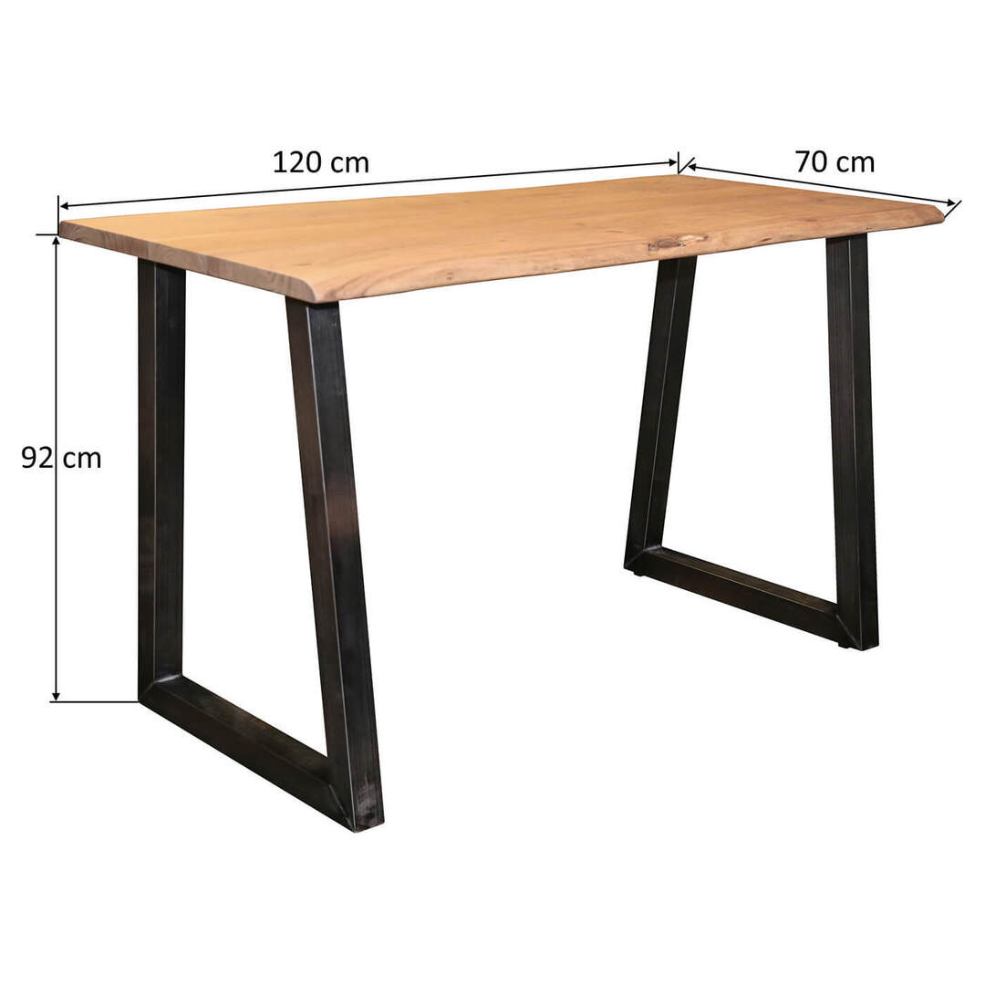 Table de bar vintage en bois massif avec piétement en ...