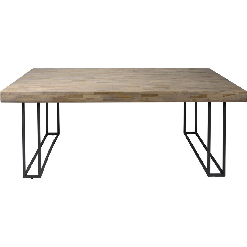 Table à manger contemporaine métal, bois et verre Cassiopée - 8933