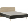 Lit adulte contemporain anthracite/chataignier Shiva