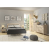 Lit adulte contemporain anthracite/chataignier Shiva