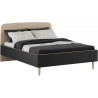 Lit adulte contemporain anthracite/chataignier Shiva
