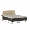 Lit adulte contemporain anthracite/chataignier Shiva