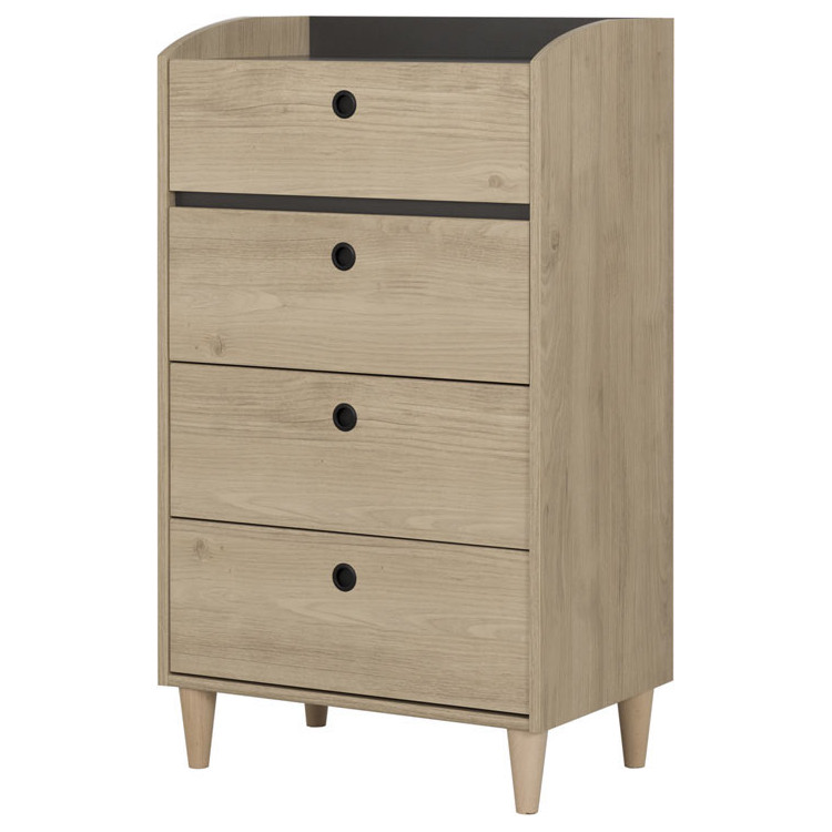 Chiffonnier contemporain anthracite/chataignier Shiva