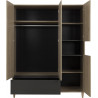 Armoire adulte contemporaine anthracite/chataignier Shiva