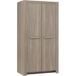 Armoire enfant contemporaine 2 portes chêne fusain Calypso