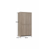 Armoire enfant contemporaine 2 portes chêne fusain Calypso