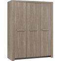 Armoire enfant contemporaine 3 portes chêne fusain Calypso