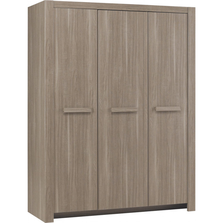 Armoire enfant contemporaine 3 portes chêne fusain Calypso