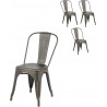 Chaises industrielles en métal marron (lot de 4) Elsa