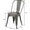 Chaises industrielles en métal marron (lot de 4) Elsa