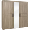 Armoire adulte contemporaine 3 portes chêne fusain Kruger