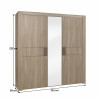 Armoire adulte contemporaine 3 portes chêne fusain Kruger