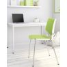 Chaise d'accueil design métal et PVC vert Kenza