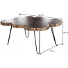 Table basse contemporaine à 6 troncs en bois massif d’acacia Antoine