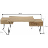 Table basse design à 2 tiroirs en bois massif d’acacia Amandine