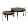 Ensemble de 2 tables basses vintage en bois massif Benoit