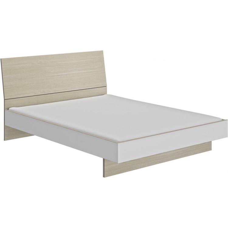 Lit adulte scandinave chêne clair/blanc Jasper