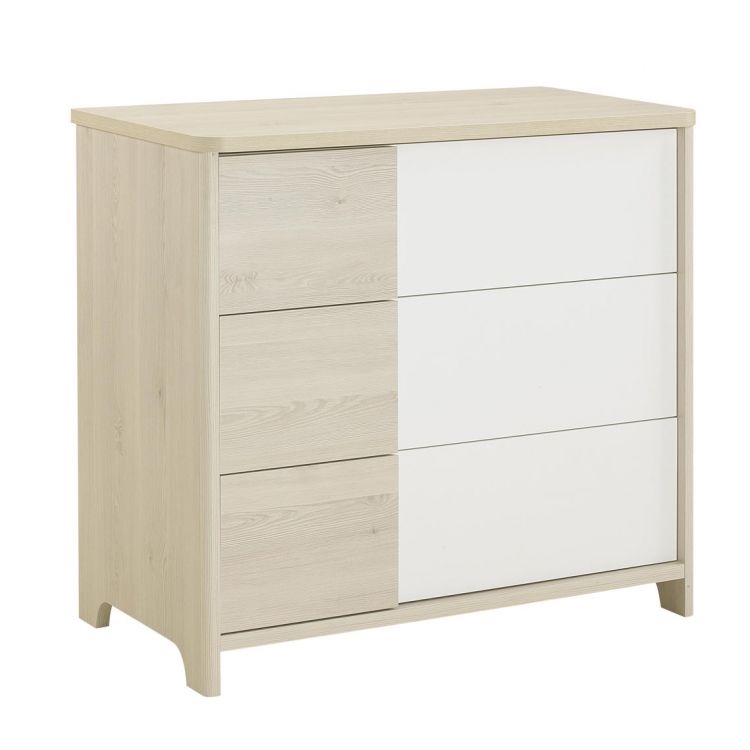 Commode enfant contemporaine chêne clair/blanc Michka