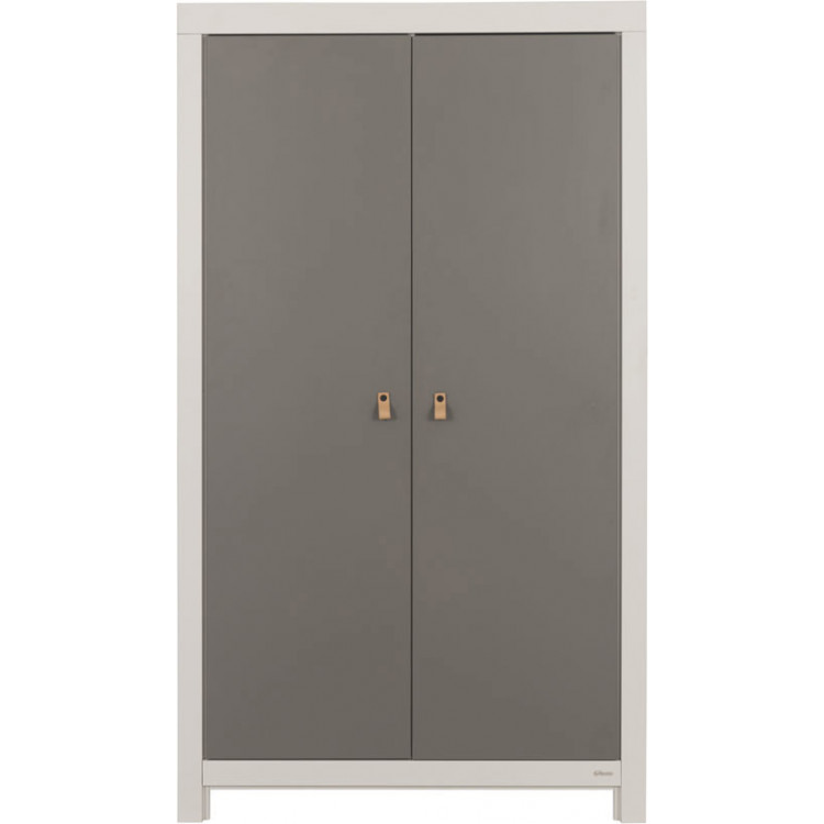 Armoire enfant contemporaine gris acier/blanc Suzon