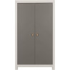 Armoire enfant contemporaine gris acier/blanc Suzon