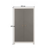 Armoire enfant contemporaine gris acier/blanc Suzon