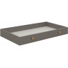 Tiroir de lit contemporain gris acier/blanc Suzon