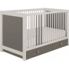Tiroir de lit contemporain gris acier/blanc Suzon