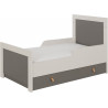 Tiroir de lit contemporain gris acier/blanc Suzon