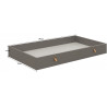 Tiroir de lit contemporain gris acier/blanc Suzon