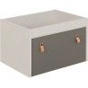 Coffre à jouets contemporain gris acier/blanc Suzon