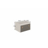 Coffre à jouets contemporain gris acier/blanc Suzon