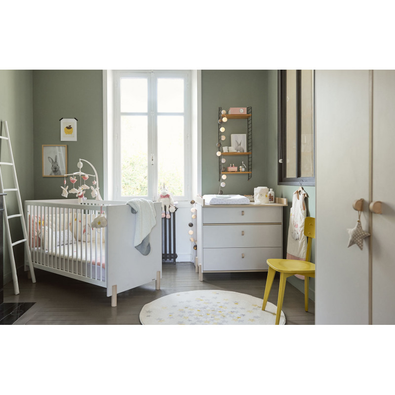 Lit Bebe A Barreaux Scandinave Gris Clair Sidonie Matelpro