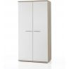 Armoire enfant contemporaine 2 portes chêne clair/blanc Square