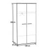 Armoire enfant contemporaine 2 portes chêne clair/blanc Square