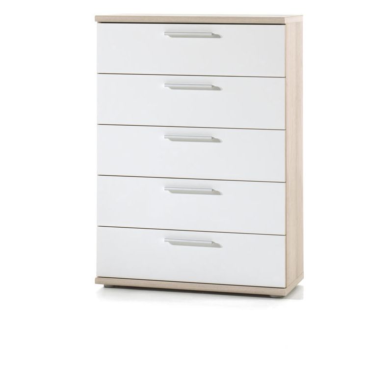 Chiffonnier contemporain chêne clair/blanc Square