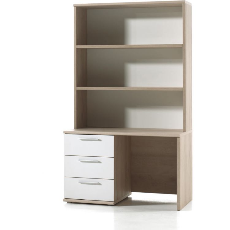 Bureau enfant contemporain chêne clair/blanc Square