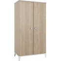 Armoire enfant contemporaine 2 portes chêne clair Manuella