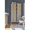 Armoire enfant contemporaine 2 portes chêne clair Manuella